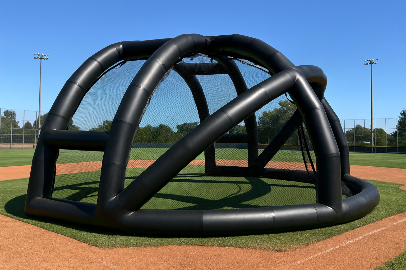 inflatable turtle backstop back view