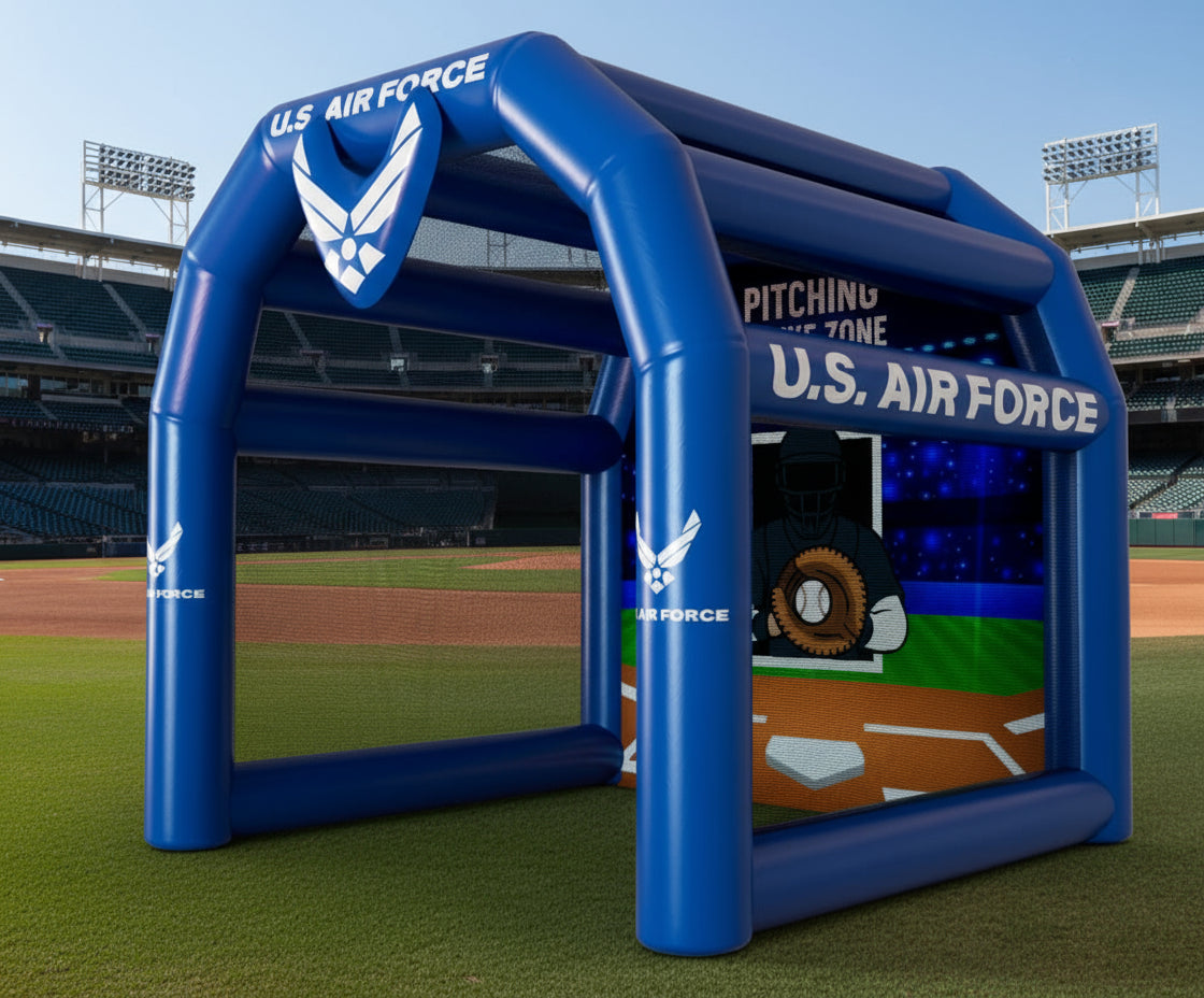 custom inflatable speed pitch cage